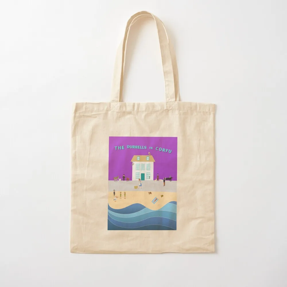 The Durrells in Corfu Tote Bag حمل الحقائب حقيبة تسوق جمالية حقائب قابلة لإعادة الاستخدام حقيبة يد للمتسوقين