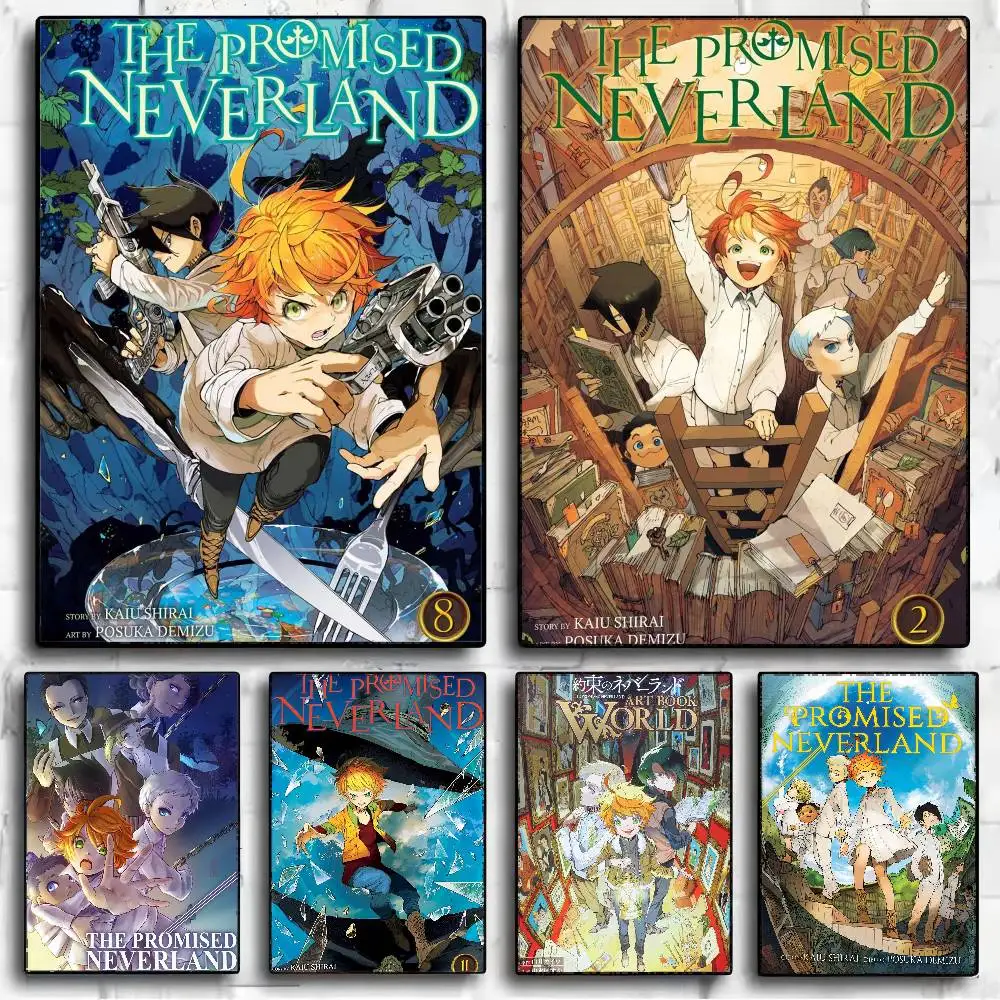 Cartoon The Promised Neverland Vintage Poster Sticky Vintage Room Home Bar Cafe Decor Kawaii Room Decor