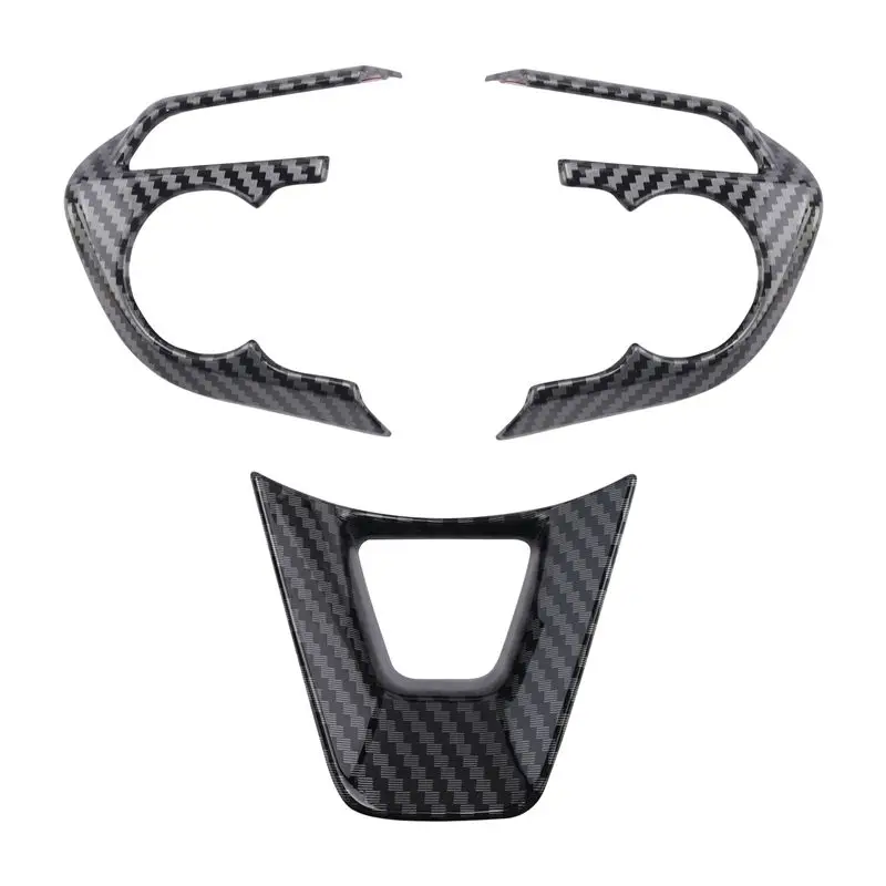 

ABXV-For Toyota Cross 2019-2021 Car Carbon Fiber Style Steering Wheel Button Cover Trim Decorative Frame Sticker Accessories