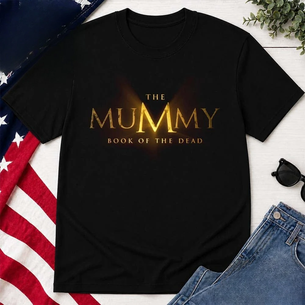 The Mummy 4 Official Logo, The Mummy Book of The Dead Movie 2027 in Theaters Short Black Graphic T-Shirt
