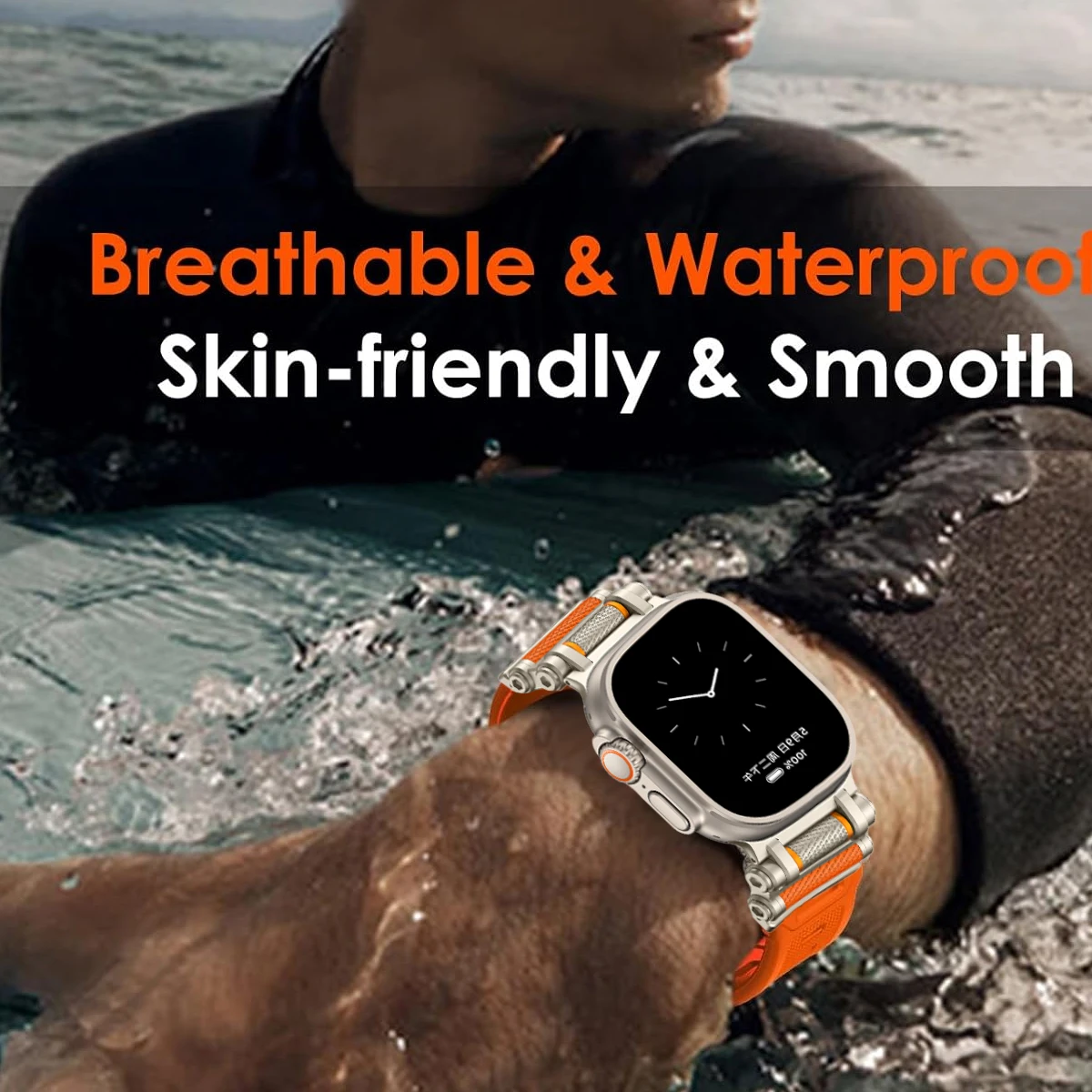 Cinturino sportivo in gomma per Apple Watch Ultra 3 49mm Serie 11 10 9 8 7 Se 6 5 Cinturino per IWatch 46mm 45mm 44mm 42mm Bracciale di lusso