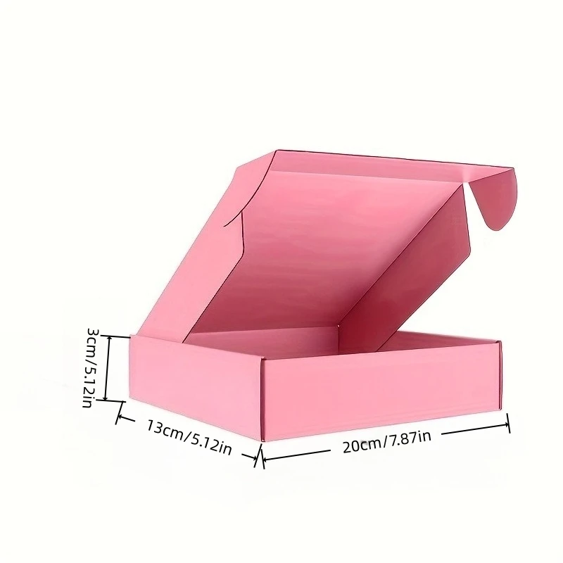 

10PCS Pink Foldable Paper Gift Boxes - Easy Assembly Sturdy for Small Items Retail Packaging & Storage