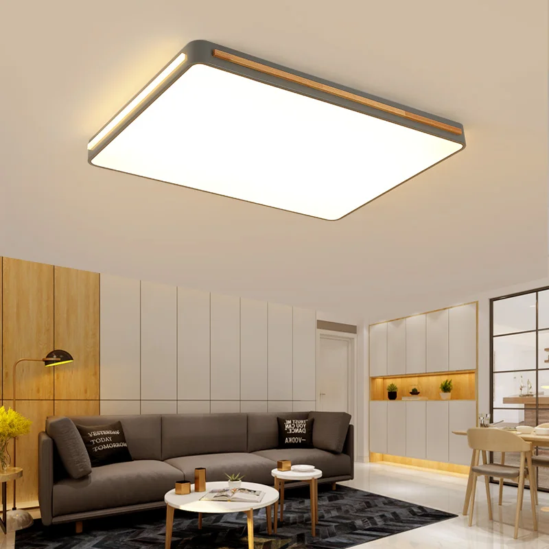 Modern Wood Living room And Hall Ceiling lamp Led Ceiling Lamp For Bedroom Loft Office Kitchen Dining Square Decor Indoor lighti