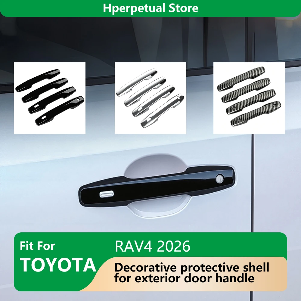For Toyota RAV4 2026 4Pcs ABS Car Door Handle Cover Trim Styling Decoration Exterior Styling Stickers Auto Parts Accessories