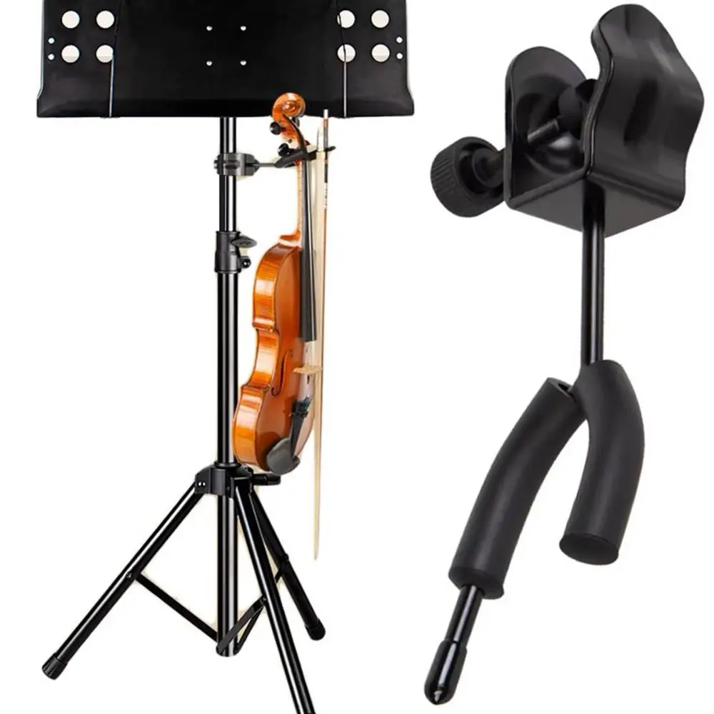 Metal Violin Hanger with Bow Hook Microphone or Sheet Music Stand Violin Viola Stand No Punching Violin Viola Holder Stage Shows