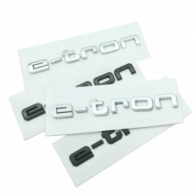 E tron for Audi pure electric rear mark new Audi e-tron logo sports modified rear displacement mark black mark refit stickers