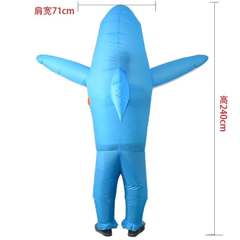 2 Sizes, Cute Unique Standing Shark Design Inflatable Suit, Halloween Christmas Play Inflatable Costume Props 2 Sizes, Cute Uniq