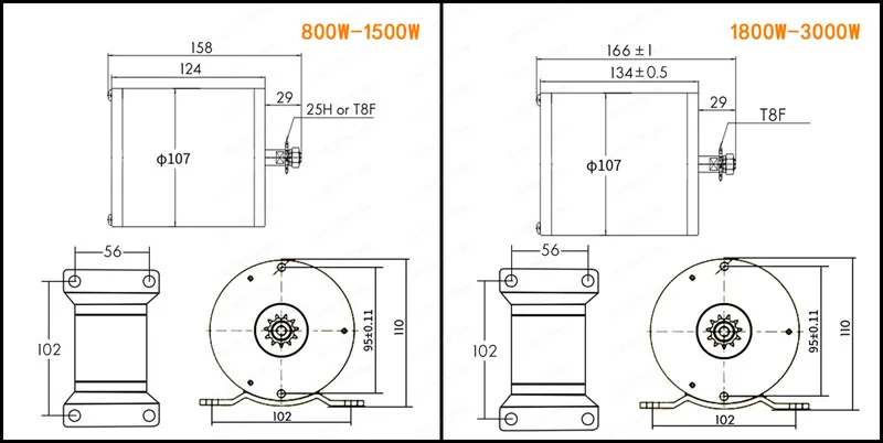 JS02-60V 72V Brushless High Speed Motor 3000W Electric ATV Electric Scooter High Power Motor BLDC T8F Sprocket MY1020 image 5
