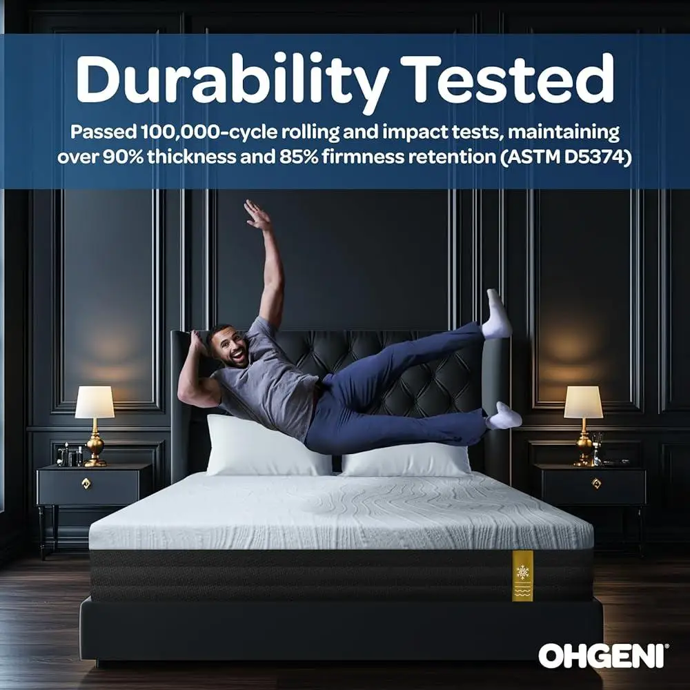 12 Inch Queen Size Mattress Cooling Gel Memory Foam Pressure Relief Medium Feel Ergonomic Support Breathable Washable Motion