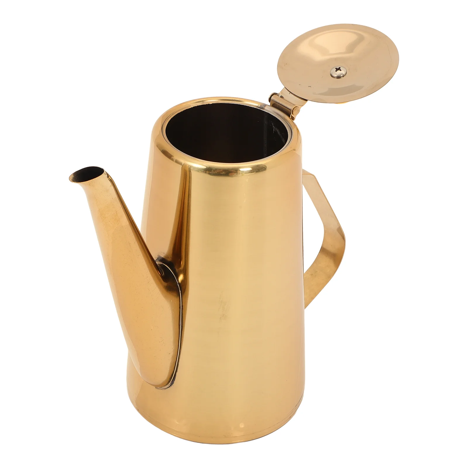 

Oil Bottle Stainless Steel Cold Water Jug Long Spout Dispenser Kettle Storage Lemon Pot Olive Golden