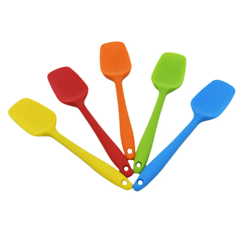 Hot Universal Heat Resistant Integrate Handle Silicone Spoon Scraper Spatula Ice Cream Cake Kitchen Tool Utensil