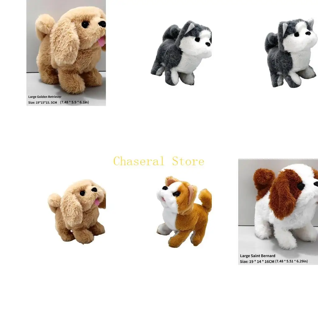 E7CE Realistic Plush Robotic Dog Companion Doll Simulation Sound Touch Response Toy