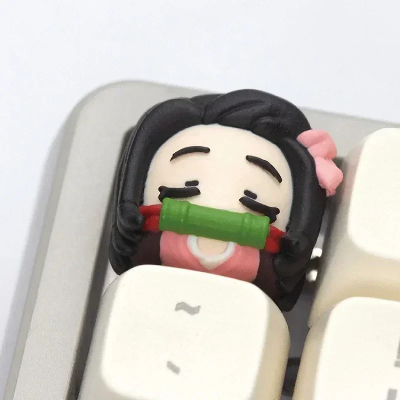 

Anime Keycaps Kamado Nezuko Resin Key Caps Mechanical Keyboard Caps Customized Artisan Keycap PC Gamer Accessories Holiday Gifts