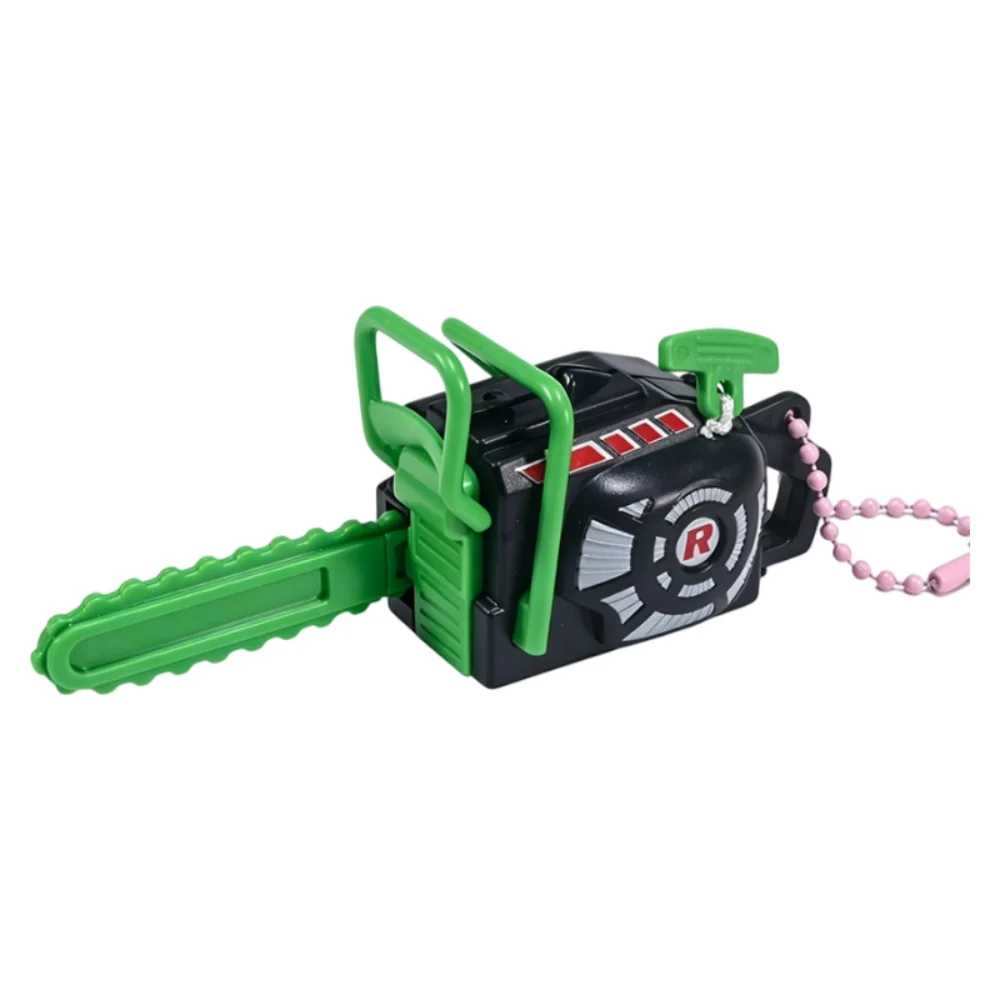 Plastic Electric Saw Keychain Toy Clockwork Pull Rope Power Saw Bag Pendant Realistic Portable Logging Saw Toy