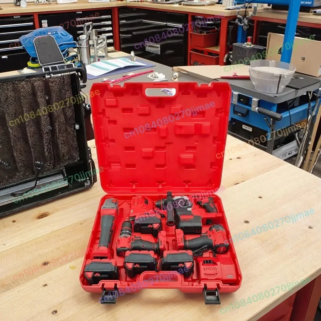 

4 in 1 Red Cordless Electric Power Drill Machine Handheld Portable Screwdriver Impact Type OEM Customizable Tool Sets