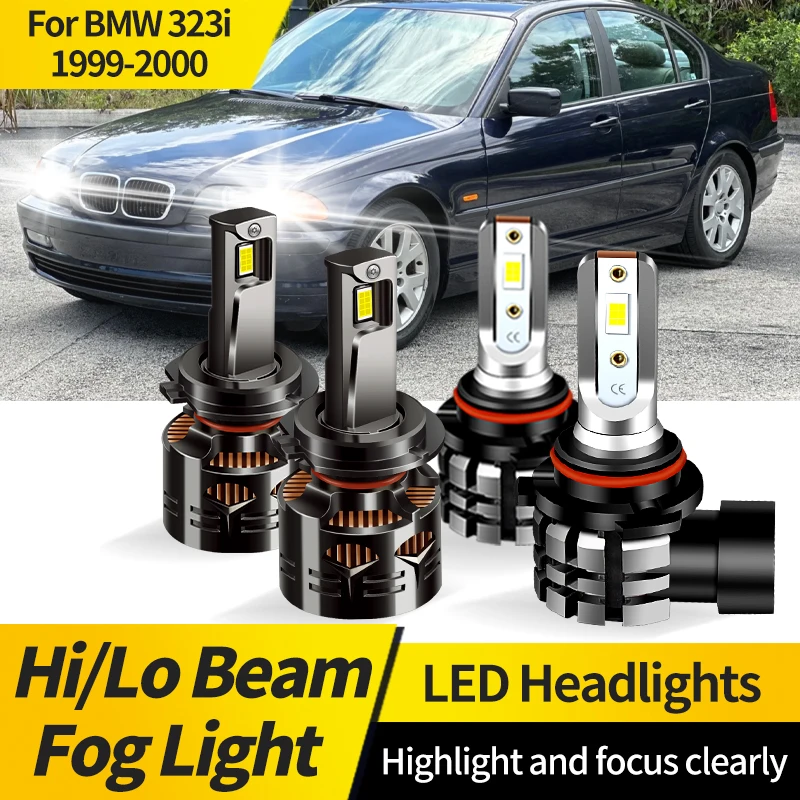 

2PCS H7 LED Headlight Super Bright White Canbus Hi/Lo Beam Auto Lights 9006 HB4 Auto Driving Fog Lamp For BMW 323i 1999-2000