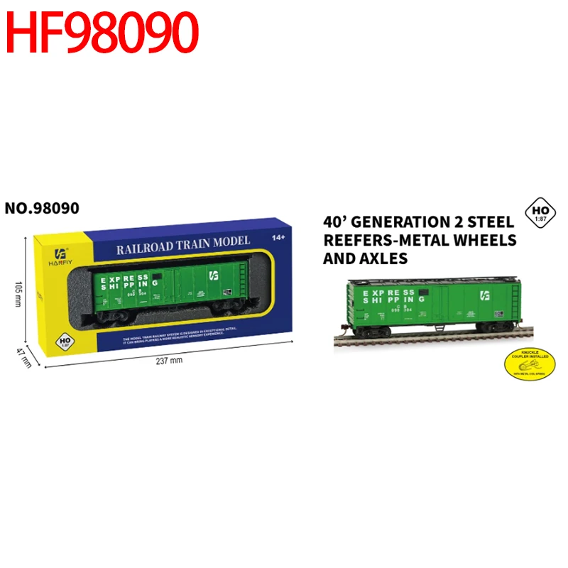 Diecast HO Scale 1/87 40-Foot Refrigerated Truck Cargo Box Train Model Sand Table Accessories Collection Display Toy Gifts