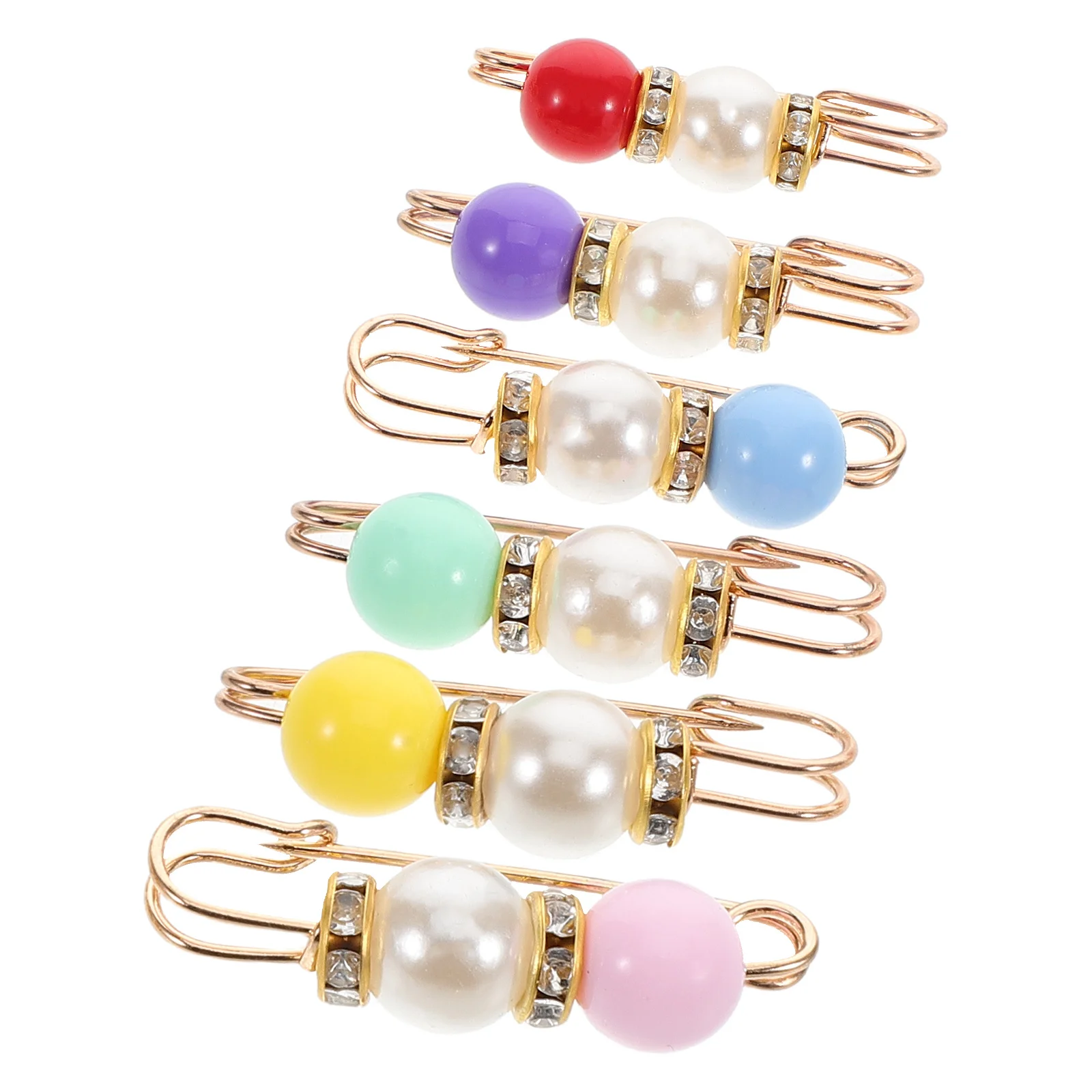 6 قطعة دبابيس اللؤلؤ الأنيقة الخصر المشدود دبابيس لفساتين السراويل التنانير خمر سترة شال مقاطع النساء الملابس ديكور