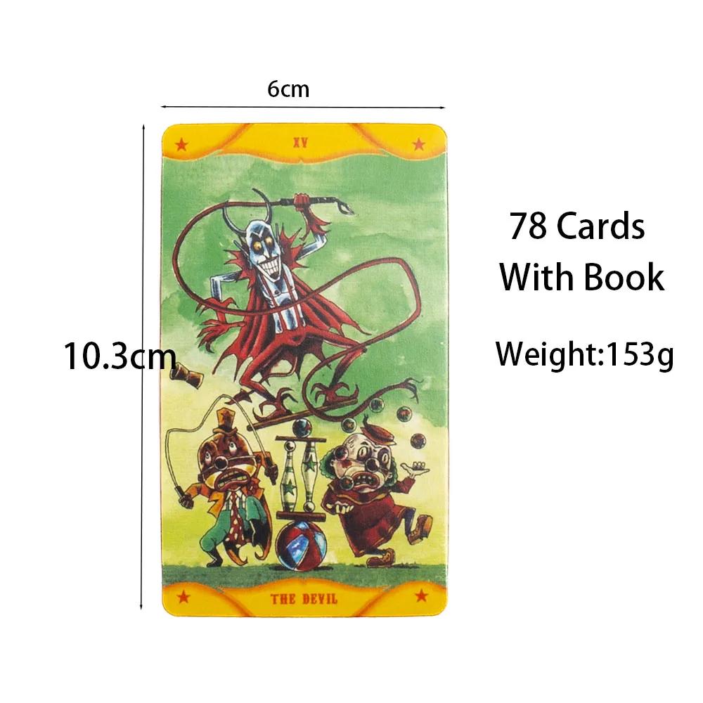 Freak Show Circus English Vision Tarot Cards Playing Games 78pcs Board Game Set with Guidebook for Family Gatherings