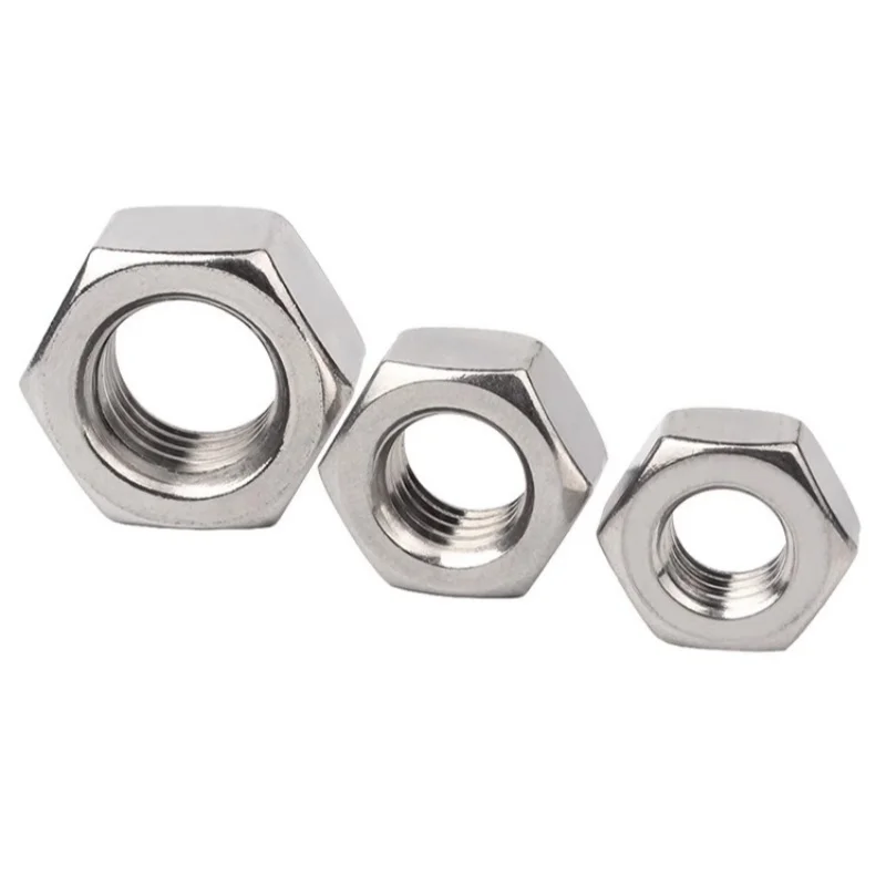 100pcs metric hexagon nuts M2 M3 M4 height 1.6/2.4/3.2mm carbon steel nuts with internal threads