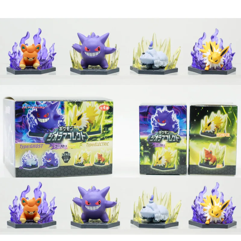 

Аниме Pokemon Gengar Jolteon Greavard Pawmi, экшн-фигурка, атрибут, боевая сцена, слепая коробка, коллекция игрушек, украшения, подарки для детей