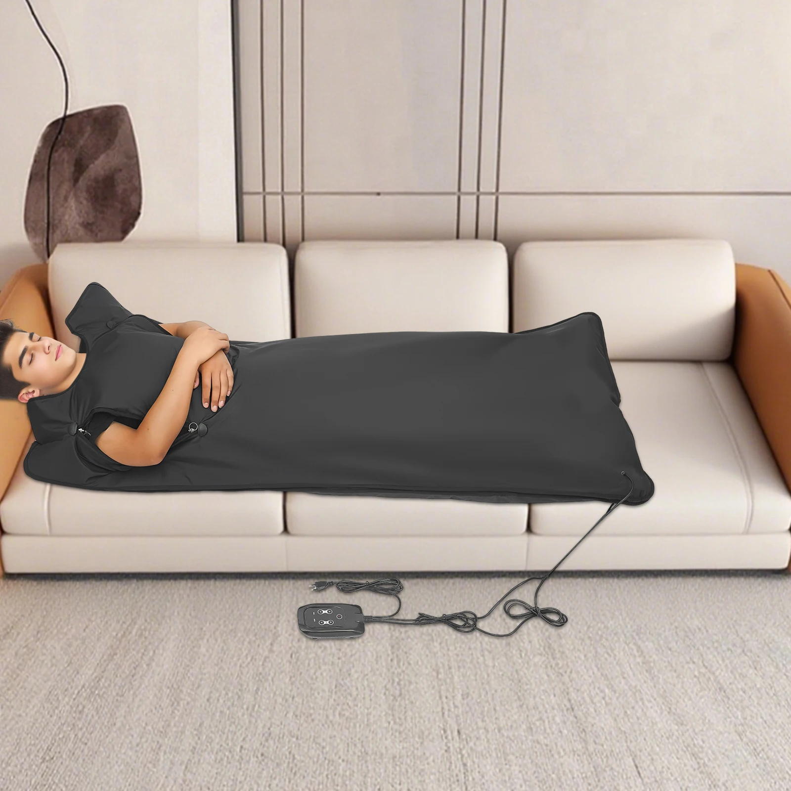 

Portable Folding Sauna Blanket 180*80cm, 500W Timeable Heating Blanket Sweat Steam Bag with Remote for Detox Spa Fatigue Relief