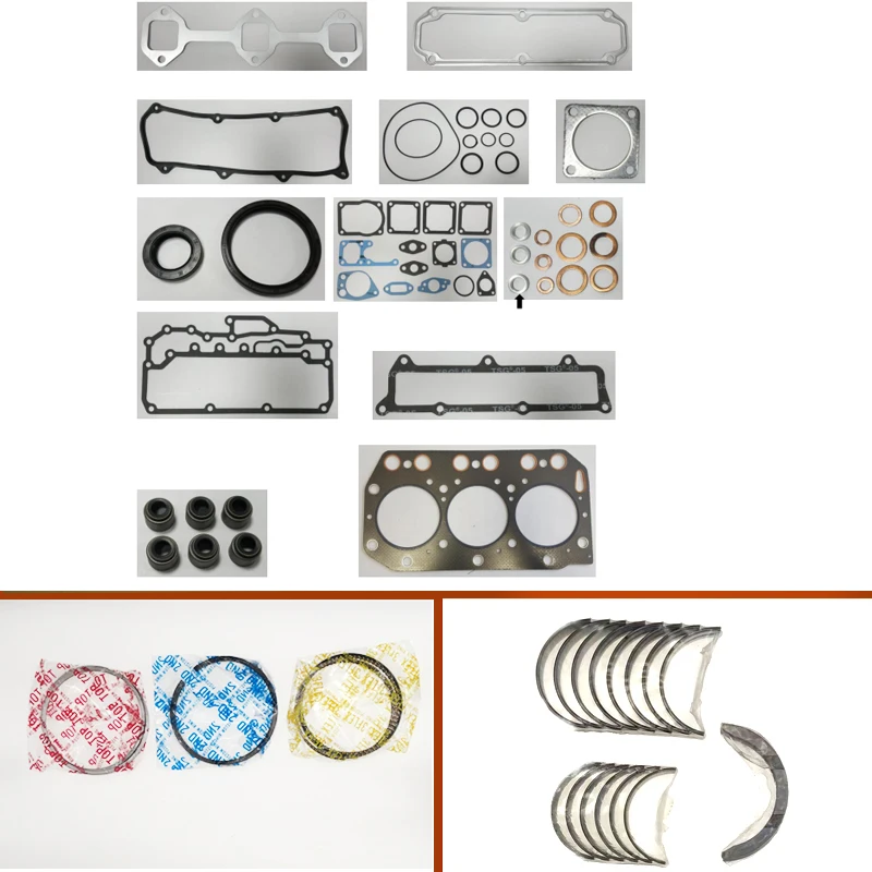 engine complete overhaul full gasket set kit main crankshaft connecting  bearing piston ring for Yanmar engine : 3TN100E 3TN100