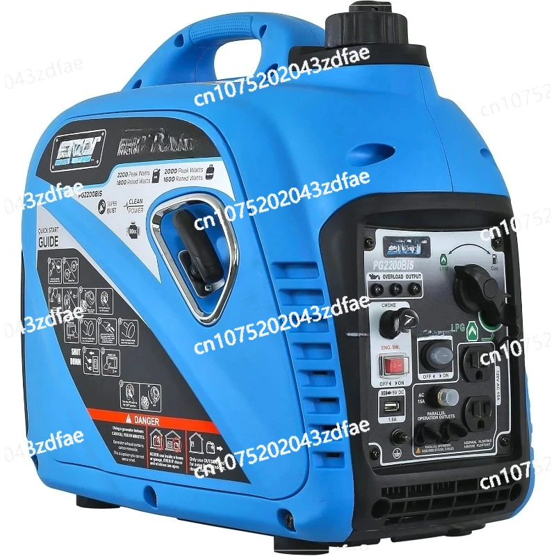 2,200W Portable Dual Fuel Quiet Inverter Generator with USB Outlet & Parallel Capability, CARB Compliant