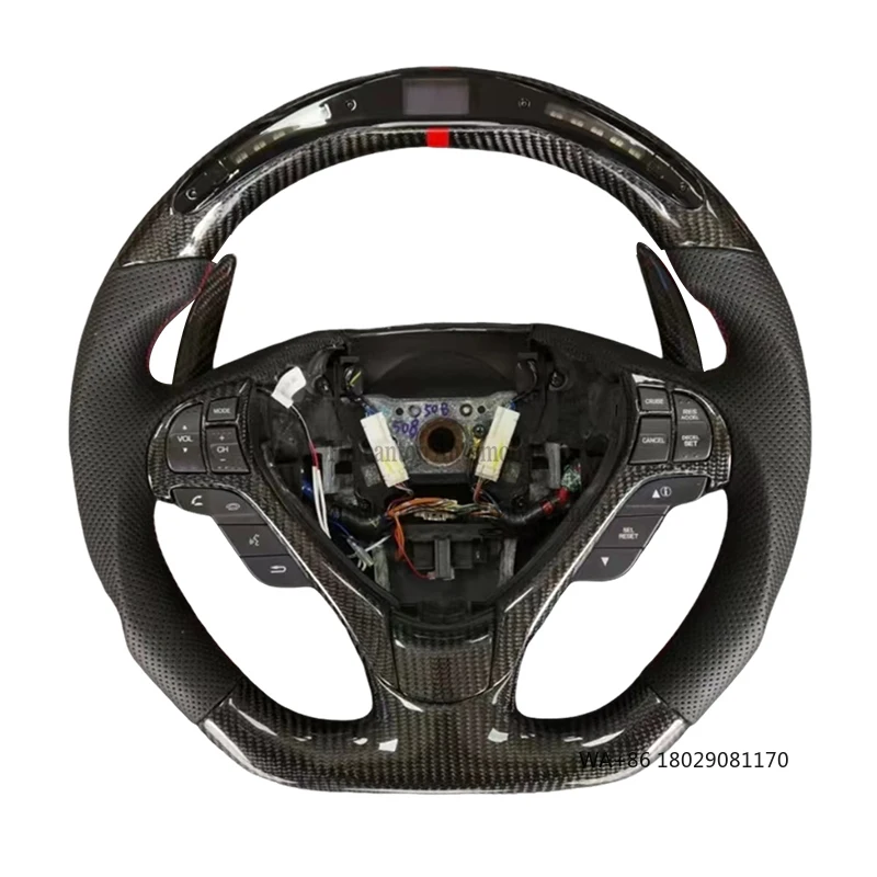 The Most Popular Carbon Fiber Perforated Leather Led Steering Wheel for Honda Acura Tlx Car Steering Wheel