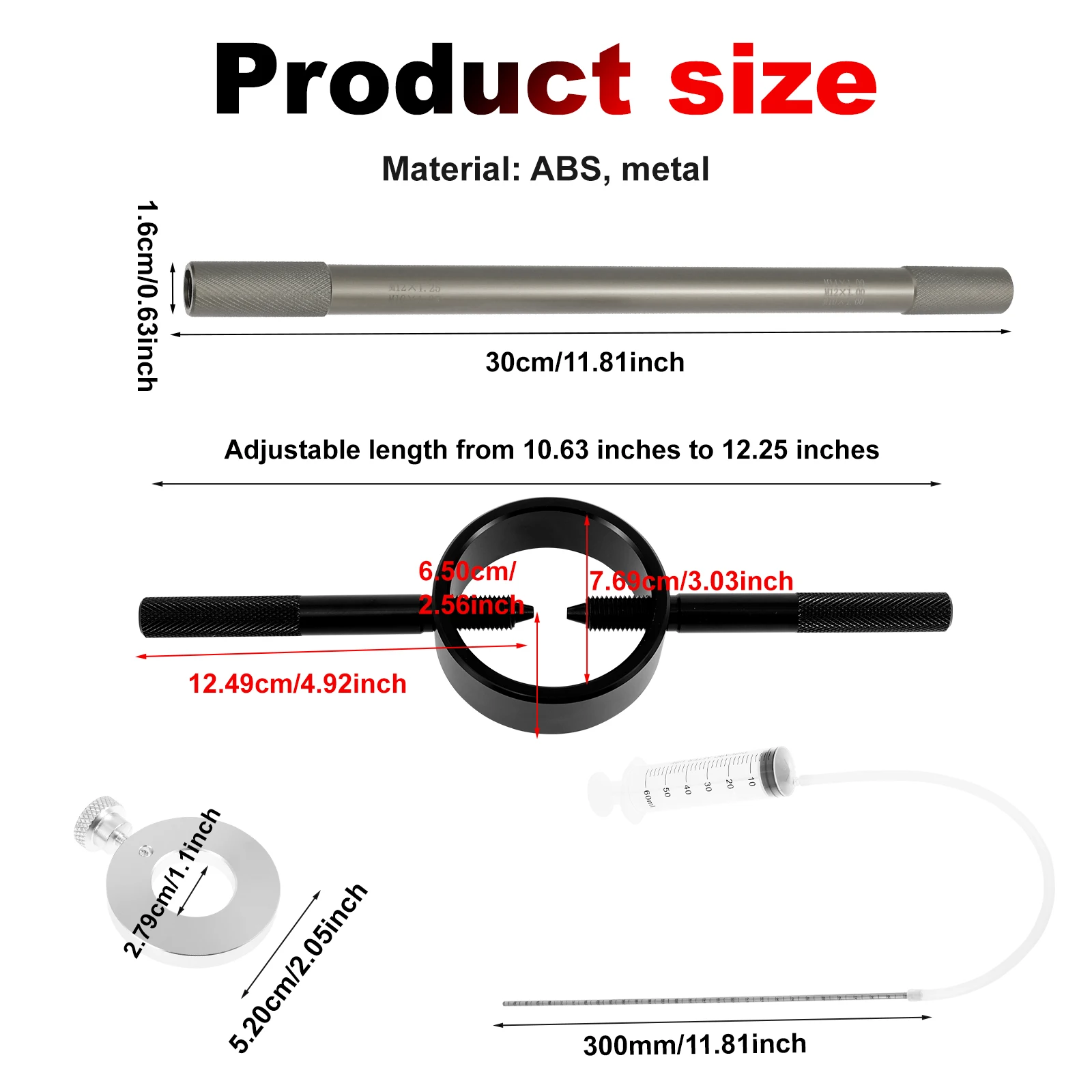 3 In 1 Motorcycle Fork Service Tool Kit with Fork Oil Level/Spring Compressor/Damper Rod Bleed Tool Universal Maintenance Tools