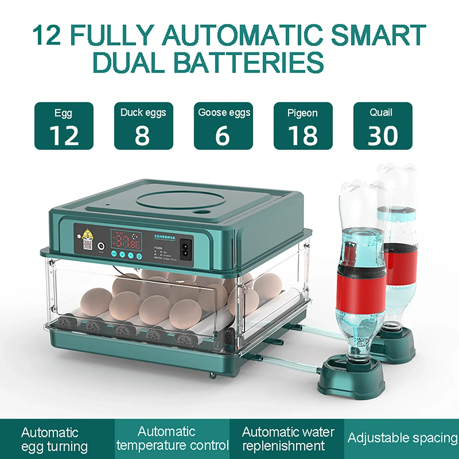 Imagem -05 - Controle de Temperatura Auto Turner para Frango Ganso Pássaro Equipamento de Incubação de Codorna Incubadora 10 12 Ovos