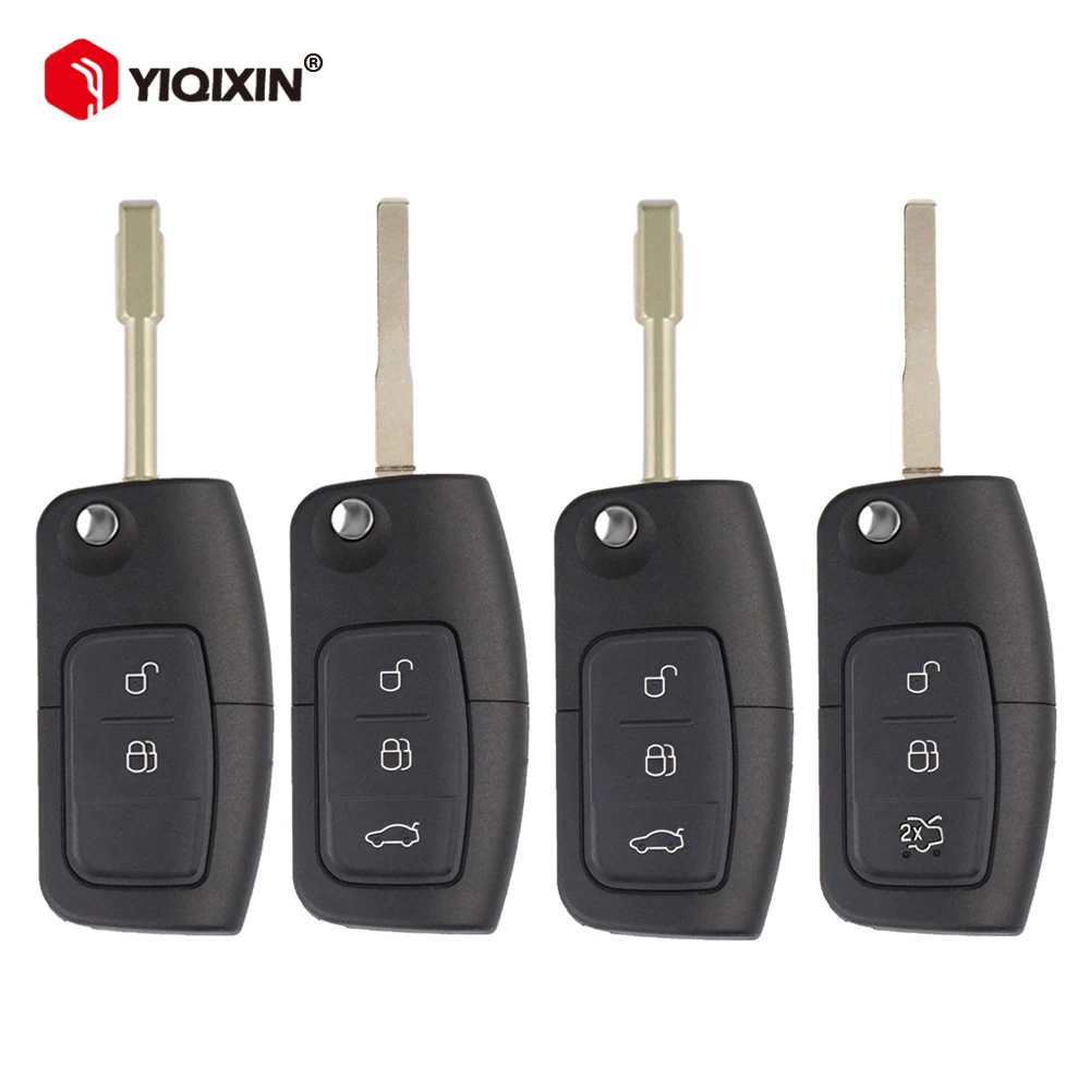 Remote Car Key Shell For Ford Focus 2 3 Fiesta C Max Connect Ka Mondeo S Max Galaxy Fusion Ecosport Escape No Logo Uncut Blade