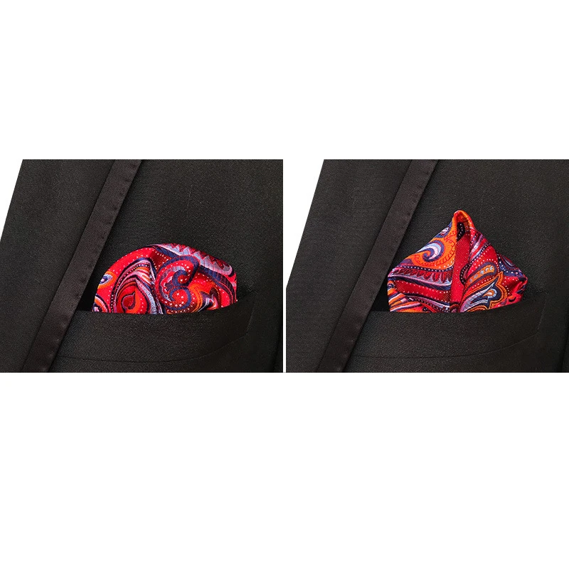 Sapu tangan Motif bunga pria, 46 warna sapu tangan Motif bunga Paisley Dot, saku bisnis, handuk dada persegi 25*25CM