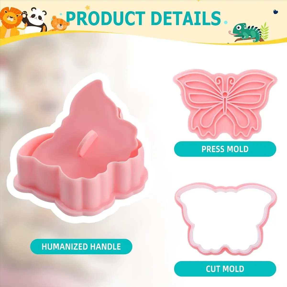 BAAU 16 PCS Animal Cookie Cutters Set,3D Animal Shape Cookie Cutters, Animal Series Shape Biscuit Cutters with Plunger Stamps