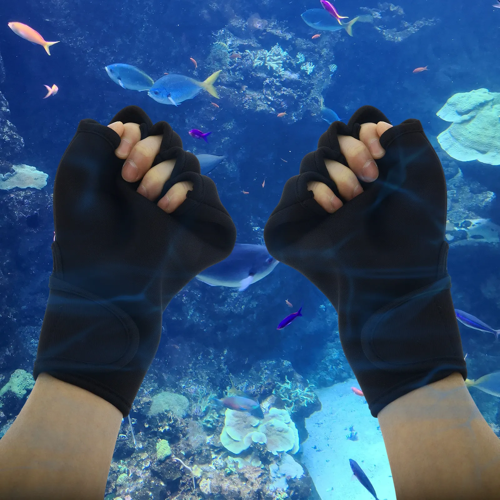 Us Aquatic Sports - 1 ペア水生フィットネス水泳手袋ナイロン通気性調整可能なフィット感水泳ダイビングシュノーケリングローイングウォータースポーツスキューバに最適