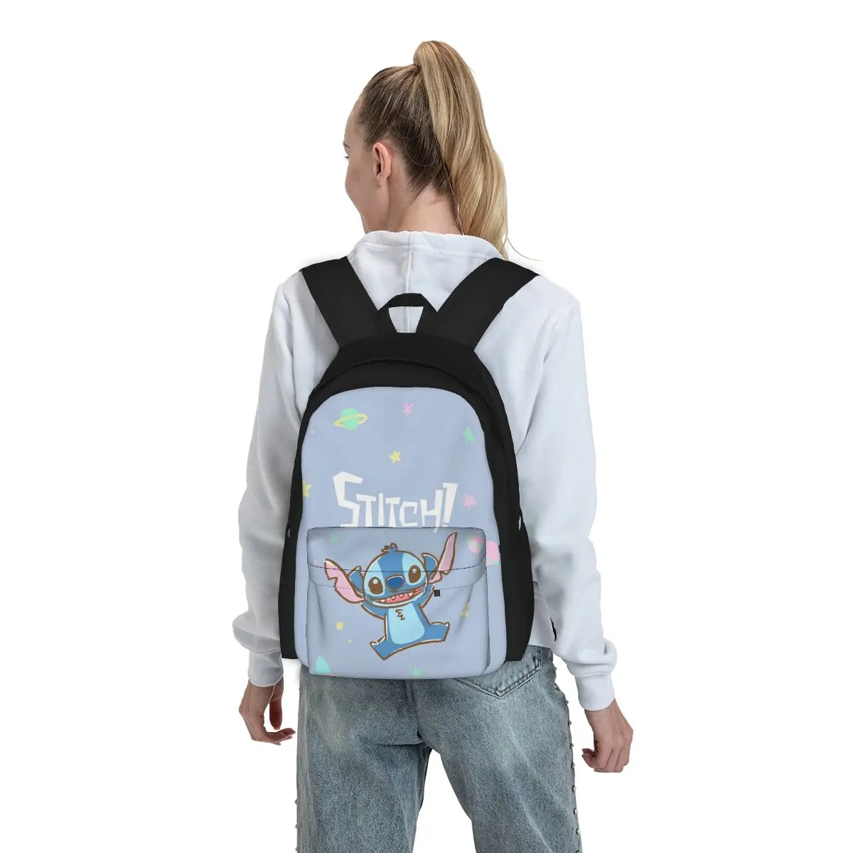 Mochila bonita de Lilo y Stitch para mujer, bolso escolar de moda para niños, Mochila para computadora, bolso de hombro de gran capacidad para niños y niñas