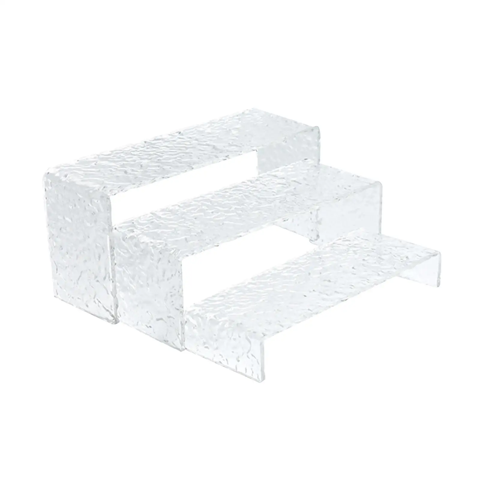 3x Acrylic Display Riser Tansparent Showcase Rectangular Acrylic Display Shelf for Necklaces Collections Cakecup Organization