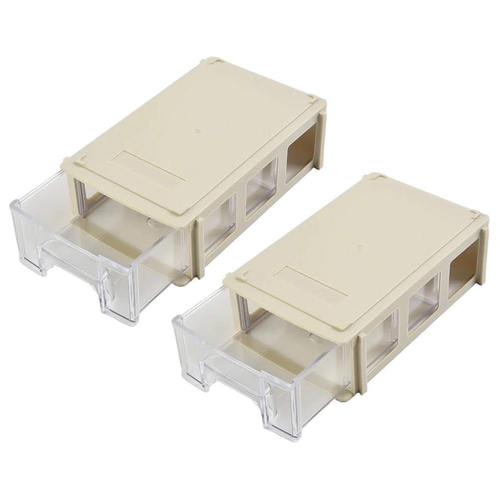 2個セット 組み合わせ式引き出し型パーツボックス 積み重ね可能なプラスチック製ハードウェアパーツ収納ボックス 工具箱 部品収納ケース