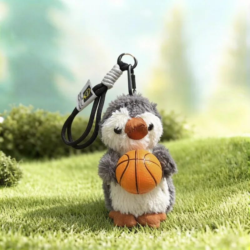 Cute Soccer Penguin Keychain Pendant Cool Plush Dolls Toy Keychain Charms Girls Handbag Charms Creative Little Gifts For Couples view 3
