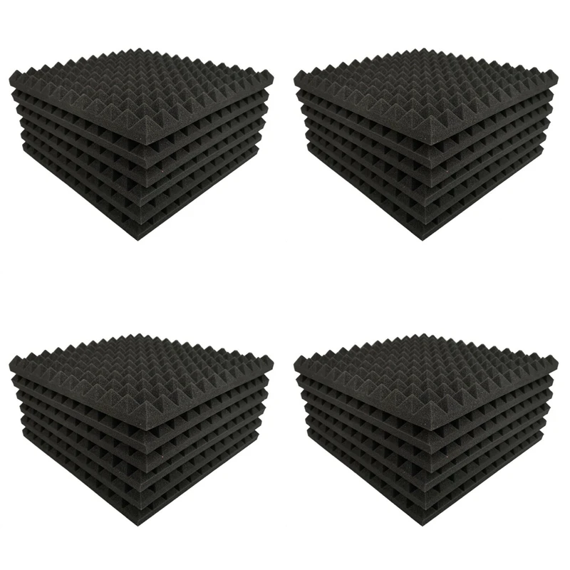 

36 Pack Pyramid Shape Soundproof Foam Sound Proof Padding Treatment Panel For Echo Bass Insulation