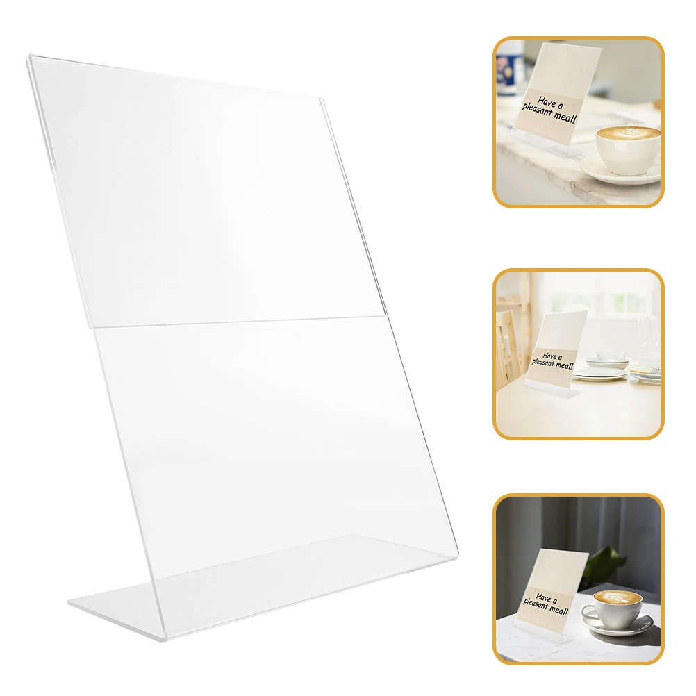 2pcs Acrylic Tabletop Display Clear Sign Holder for Desktop Trade Show Menu Poster Label Stand Design