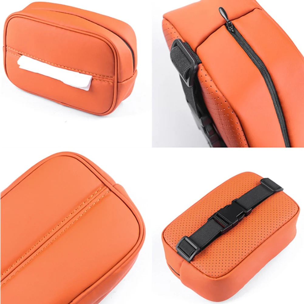 Компактный для ведущего Perfect Lixiang L7 L8 L9 2022 2023, автомобильная сумка для салфеток, подголовник, подвесной ящик для бумаги, прочный, оранжевый