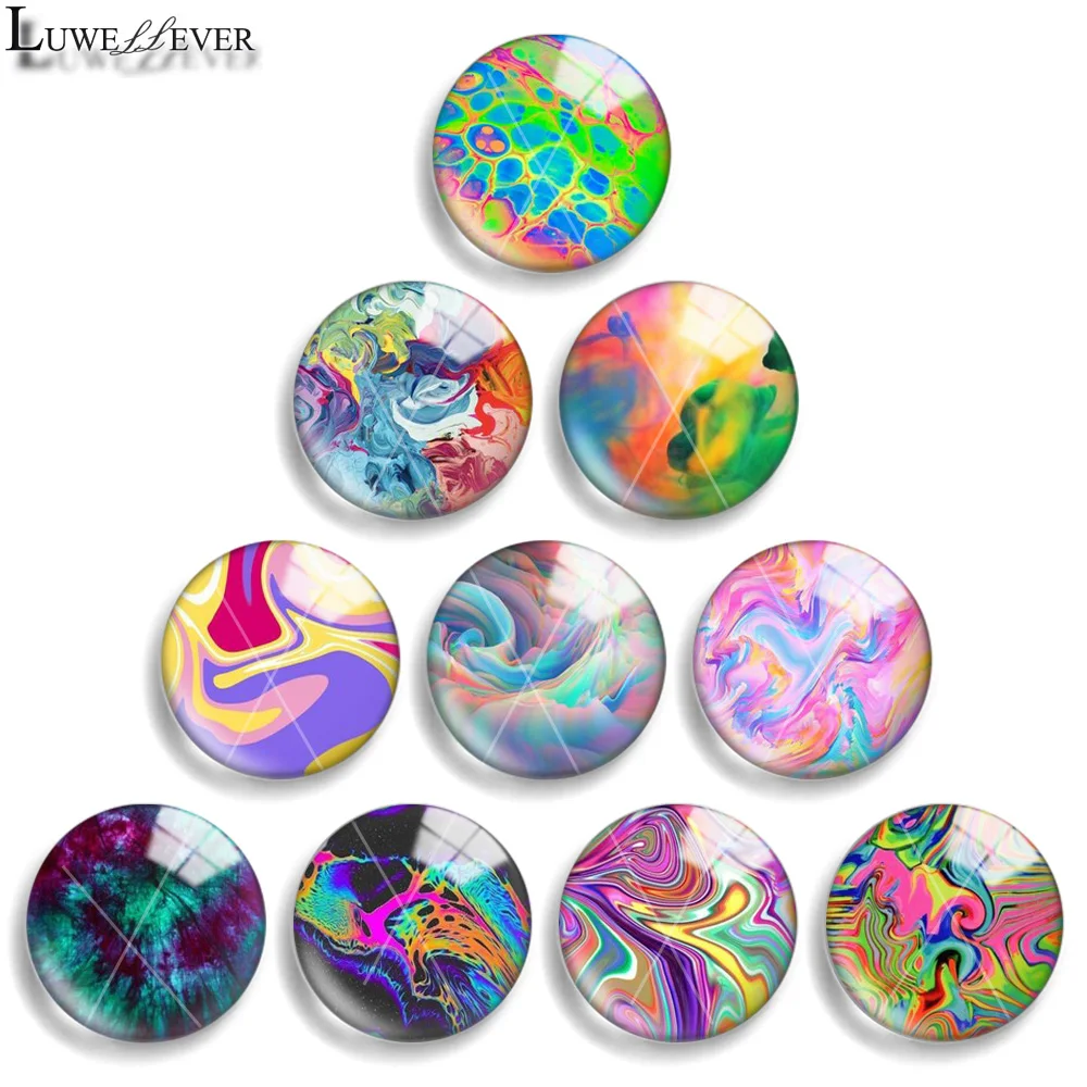 12mm 10mm 20mm 25mm 30mm 40mm 895 Art Mix Round Glass Cabochon Jewelry Finding 18mm Snap Button Charm Bracelet