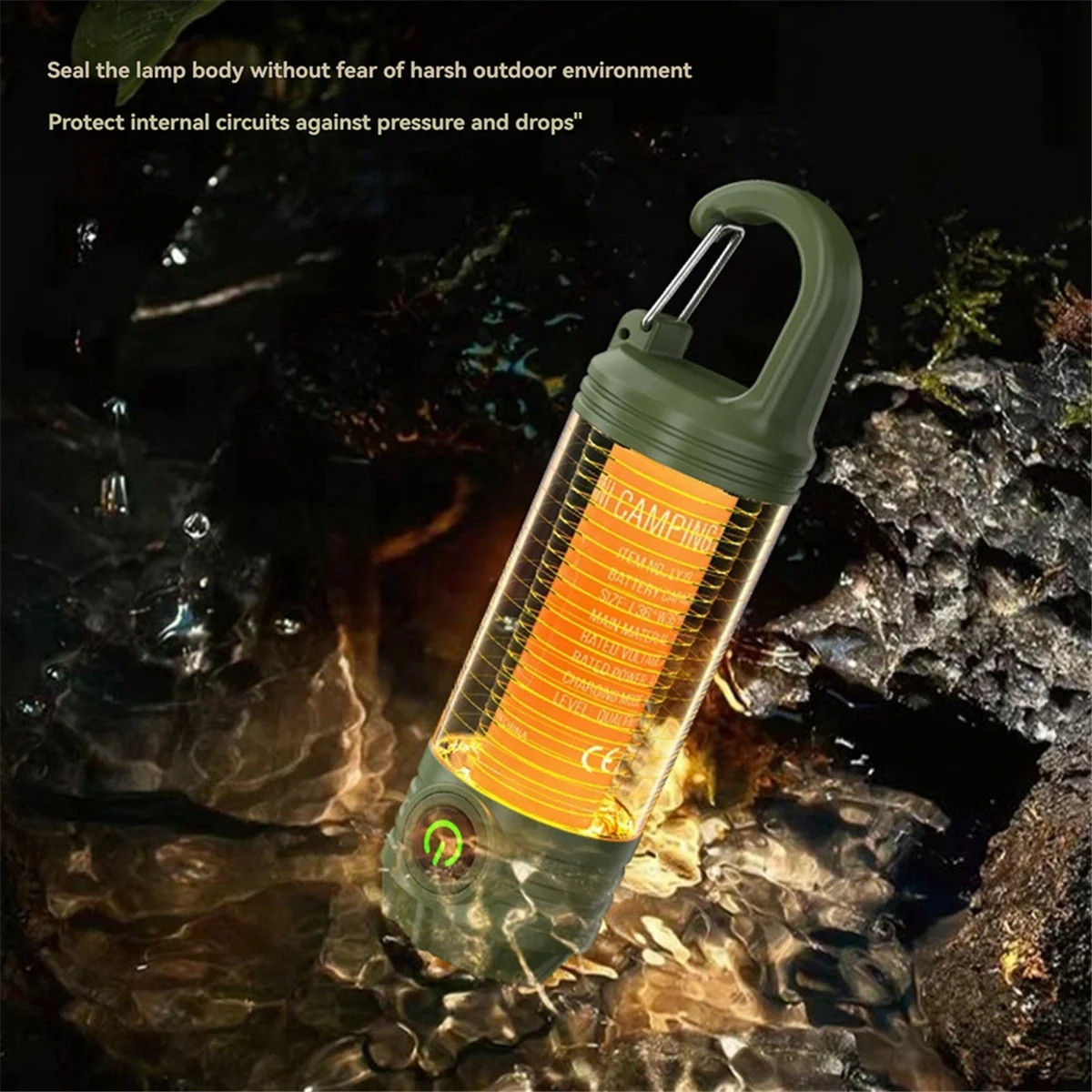 A71P متعددة الوظائف المحمولة التخييم ضوء تسلق الجبال الصيد خيمة ضوء مقاوم للماء هوك إضاءة الطوارئ الأخضر #5