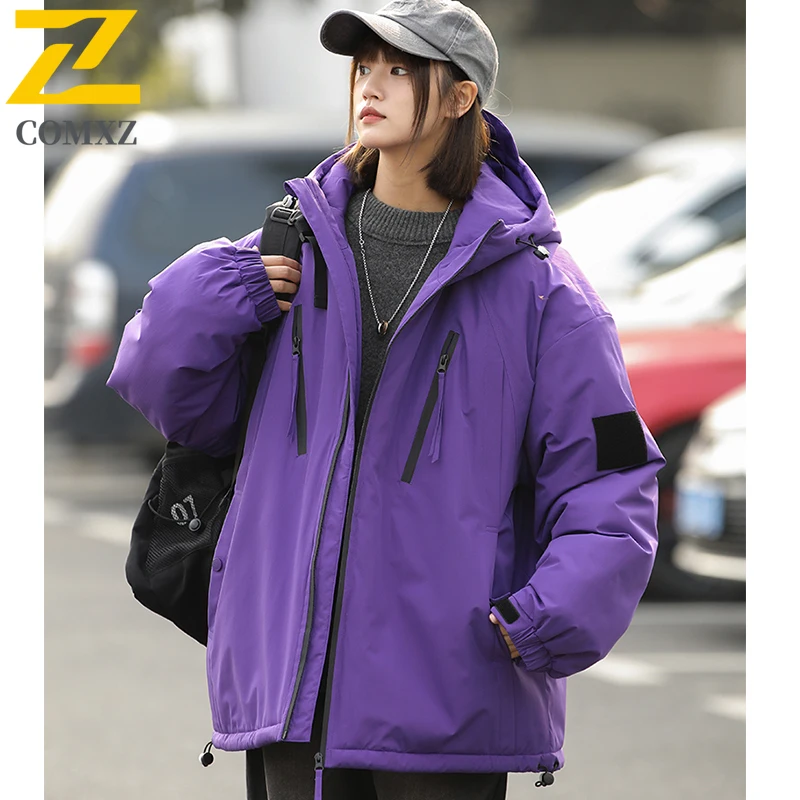 

Japanese Style Fashion Parka Unisex 2025 New Winter Warm Padding Coat Women Outdoor Snow Skiing Cold-proof Cotton Padded Jacket