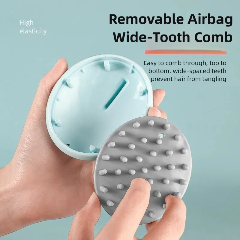 Scalp Massager Shampoo Brush Silicone Hair Cleansing Scrubber Wet Dry Nail-Friendly Anti-Tangle No Pull 4 Colors