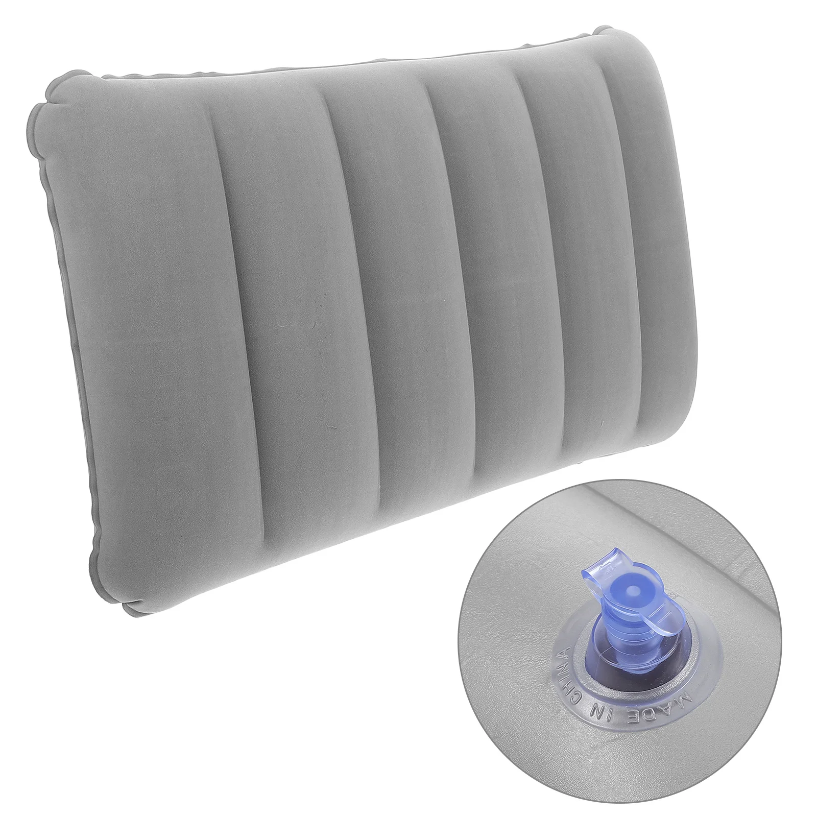 

Portable Inflatable Outdoor Camping Pillow Thickened PVC Soft Flocking Inflatable Neck Pillow Lumbar Support Travel Camping