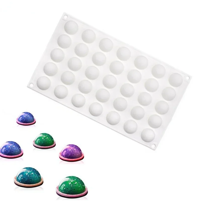 35 Holes 3D Mini Love Heart Round Various Shape Cake Mould Silicone Mousse DIY Muffin Moldes De Silicon Wedding Baking Tool