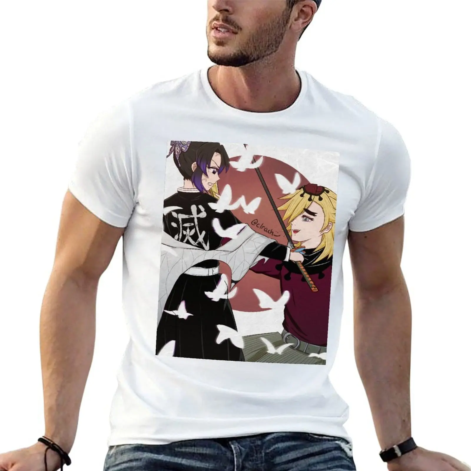 

Shinobu & Douma T-Shirt t shirts for man pack cotton man t shirt summer T-Shirt