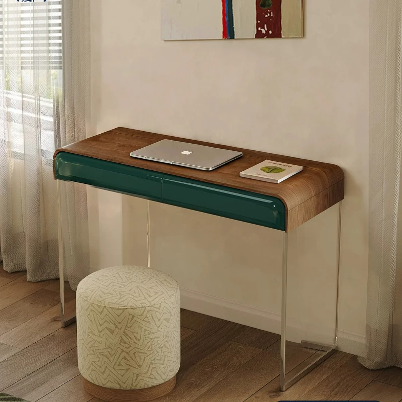 CX medieval small apartment suspension computer, log study room paint solid wood study table